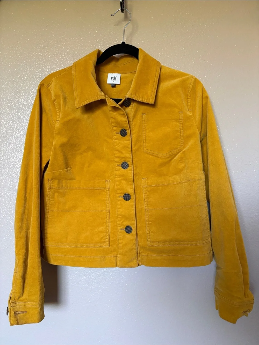 Cabi Citizen Women's Mustard Button-Front Jacket